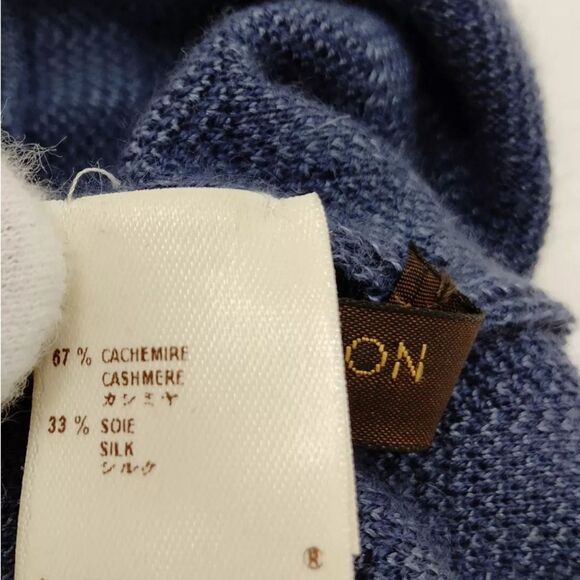 Louis Vuitton Blue Cashmere Silk Petit Damier Hat Size US M Cap Beanie Beret Cap main image 7